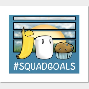 Squad Goals trio white text for dark shirts Posters and Art